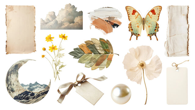 PNG aesthetic ephemera collage