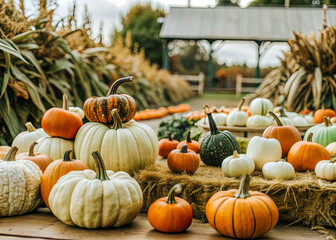 pumpkin patch in autumn