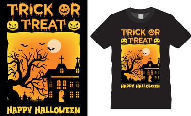 American Trick or treat Halloween vector t-shirt Design. Trick or treat Typography New t-shirt Design 2024.