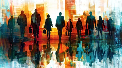 Stunning Illustration Pictures of Business Figures: A Dynamic and Inspiring Visual Showcase. Showcasing the Energy and Ambition of the Business World.