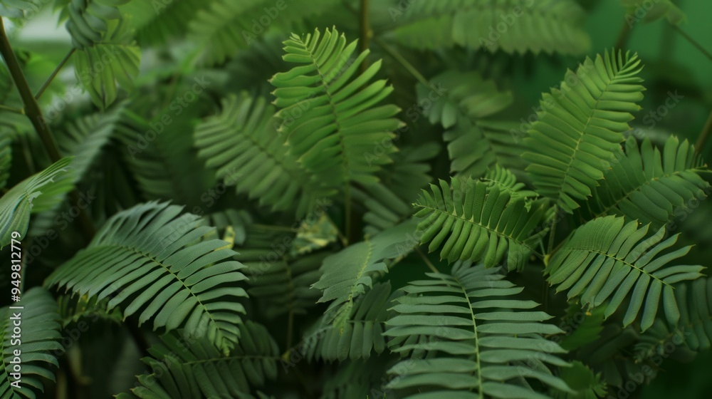 Canvas Prints Lush green foliage with intricate leaf patterns.