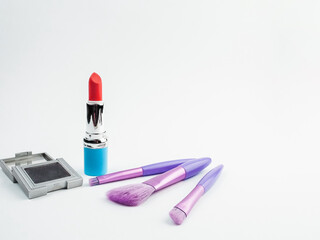 Professional decorative cosmetics, make-up products and accessories , minimal style.