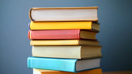 A Stack of Books on a Wooden Table