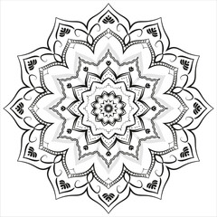Circular pattern in the form of a mandala. Henna tatoo mandala. Mehndi style. Decorative pattern in oriental style. Coloring book page.