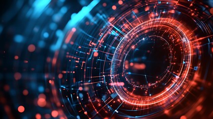 Obraz premium Abstract Technology Background with Glowing Circle