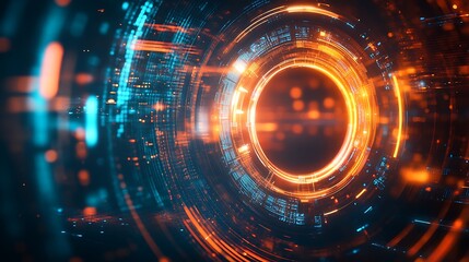 Abstract Technology Background with Glowing Circle