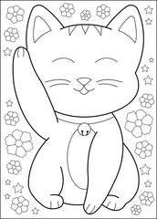 cat coloring book page