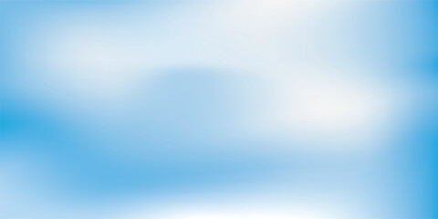 Beautiful clouds, abstract white and blue color gradient background. Vector illustration.