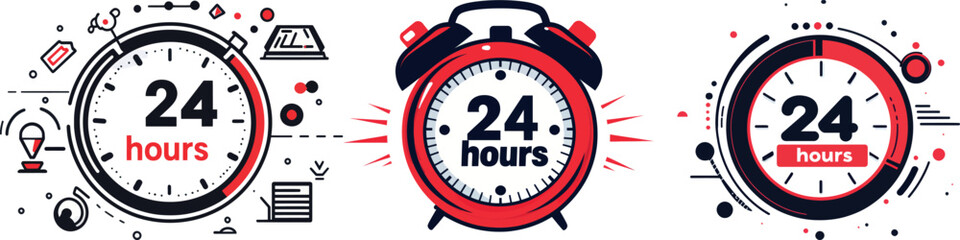 The 24 hour banner has a timer. It offers delivery, store, pharmacy, and all day service all day.