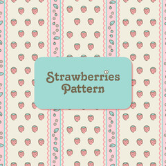 Strawberries seamless pattern