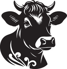 black and white cow