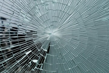 Fototapeta premium Broken Glass Texture Featuring Shattered Pane and Splintered Fragments