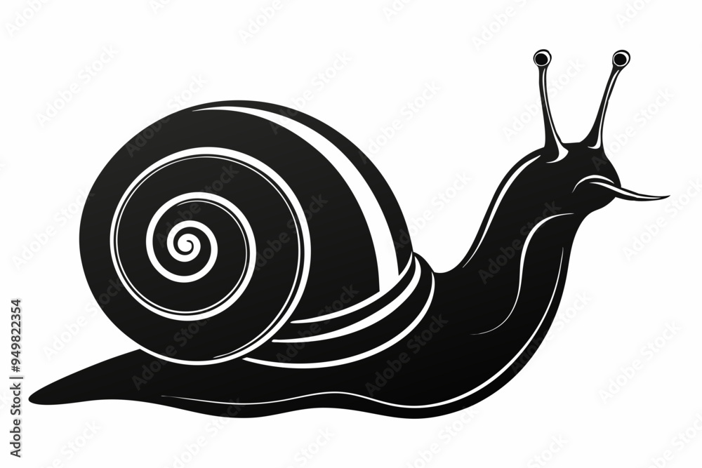 Wall mural Snail silhouette vector art illustration