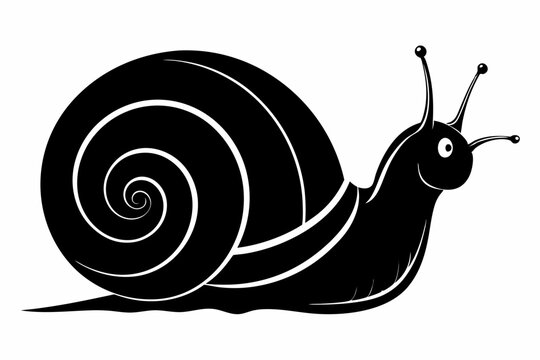 recommend clip art: Snail silhouette vector art illustration