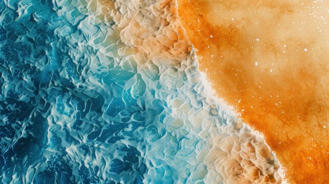 Abstract summer background with a mix of cool blues and warm oranges, beach vibes
