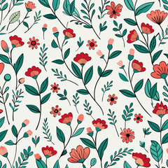Floral seamless pattern vector illustration.