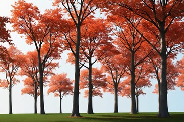 Stunning Isolated Maple Trees on White Background for Aesthetic Presentations
