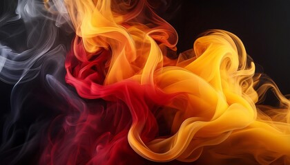 Swirling and mixing colorful smoke