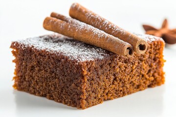 Gingerbread Cake, A spiced cake made with ginger, cinnamon, and molasses, often served during the...