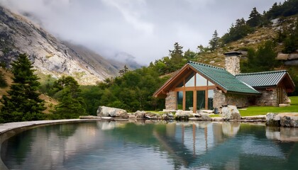 Naklejka premium House in the mountains