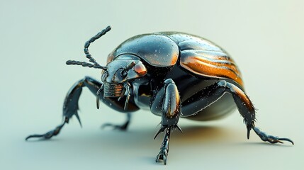 Naklejka premium Metallic Sheen of Iridescent Beetle Showcasing Nature s Impressive Engineering