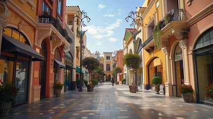 Fototapeta premium Luxury Shopping Alley in a Mediterranean Style