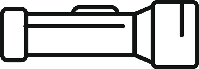 Simple vector icon of a flashlight shining a light beam