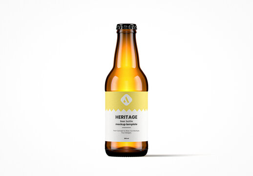 Amber Heritage Beer Bottle Mockup