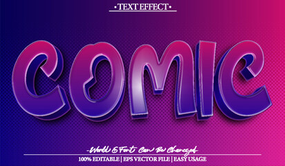 Comic Vector Text Effect Editable Alphabet  Retro Funny Super Red Blue