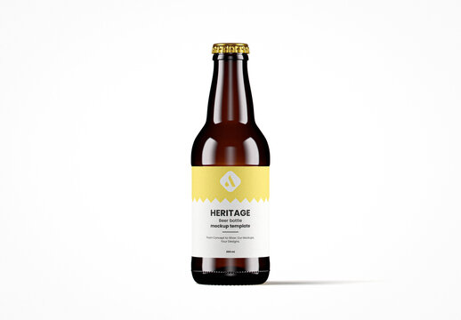 Dark Amber Glass Heritage Bottle Mockup
