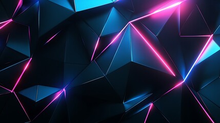 Obraz premium Abstract Geometric Pattern with Neon Lights