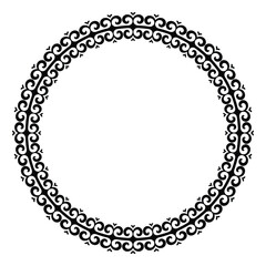 Vintage frame border ornament vector. Ethnic seamless round pattern. Mandala Floral Baroque. Classic antique ornate element. Decorative border for frame, textile, fabric, rug, tattoo, ceramic.