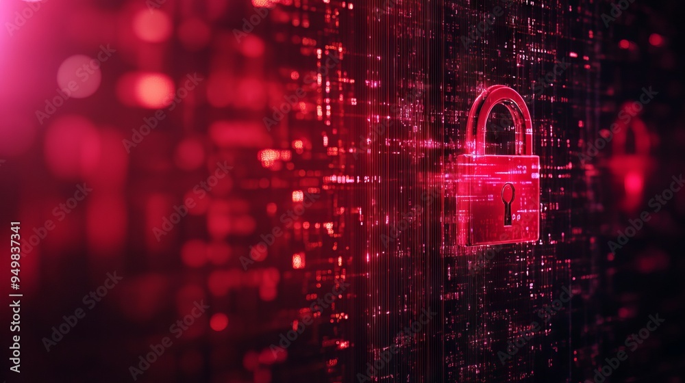 Poster cyber ​​security and data protection, internet network security, protect business and financial tran