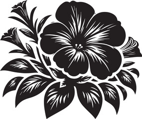 Flower silhouette vector illustration, Flower silhouette vector icon,