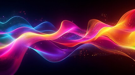 Obraz premium Abstract Geometric Pattern with Neon Lights