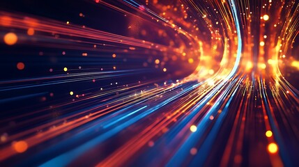 Abstract Geometric Pattern with Neon Lights