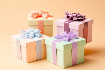 Obraz premium Christmas tree and handmade gift box isolated on a color background