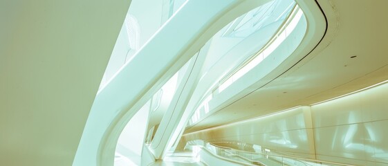 A futuristic corridor adorned with digital screens and vibrant lights, with a lone figure walking towards a bright endpoint, symbolizing journeys into the digital age.