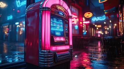 1950s jukebox playing music from a modern digital playlist