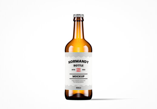 Amber Glass Normandy Bottle Mockup