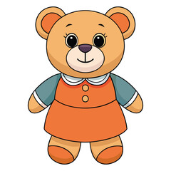 Obraz premium Cute Teddy Bear Cartoon Vector Illustration
