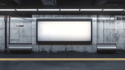 Blank Advertisement in Subway Station