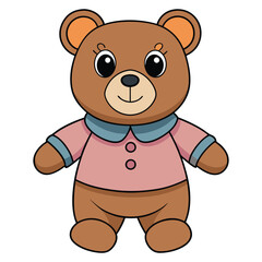 Fototapeta premium Cute Teddy Bear Cartoon Vector Illustration