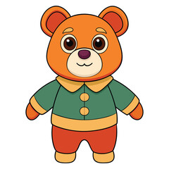 Fototapeta premium Cute Teddy Bear Cartoon Vector Illustration