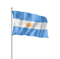 Argentinian flag isolated on white