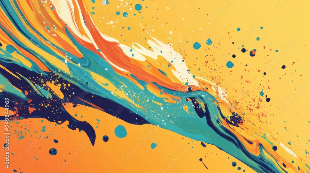 Fototapete a bright and energetic abstract background with splashes of color and dynamic shapes, designed to ev