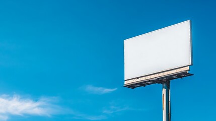 Blank Billboard Against a Clear Blue Sky