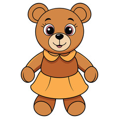 Fototapeta premium Cute teddy bear doll cartoon vector