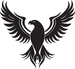 Obraz premium Soaring Black Eagle: A Powerful Vector Graphic for Bold Designs