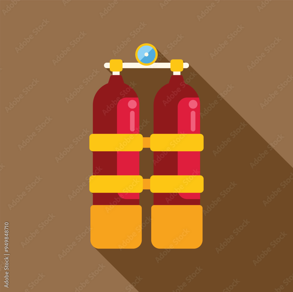 Canvas Prints Icon of a scuba diving oxygen tank, featuring a pressure gauge for monitoring air supply